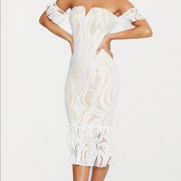 White Midi Dress - Picture 3 of 4